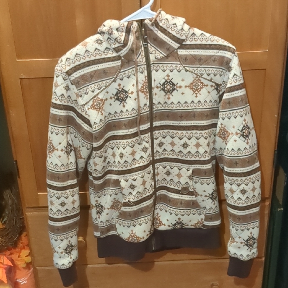 Columbia Brown and Cream Patterned Hoodie